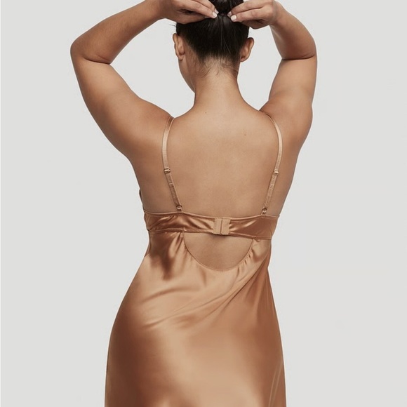 Victoria’s Secret Satin Slip Dress Gold Foil S NWT - Picture 2 of 9